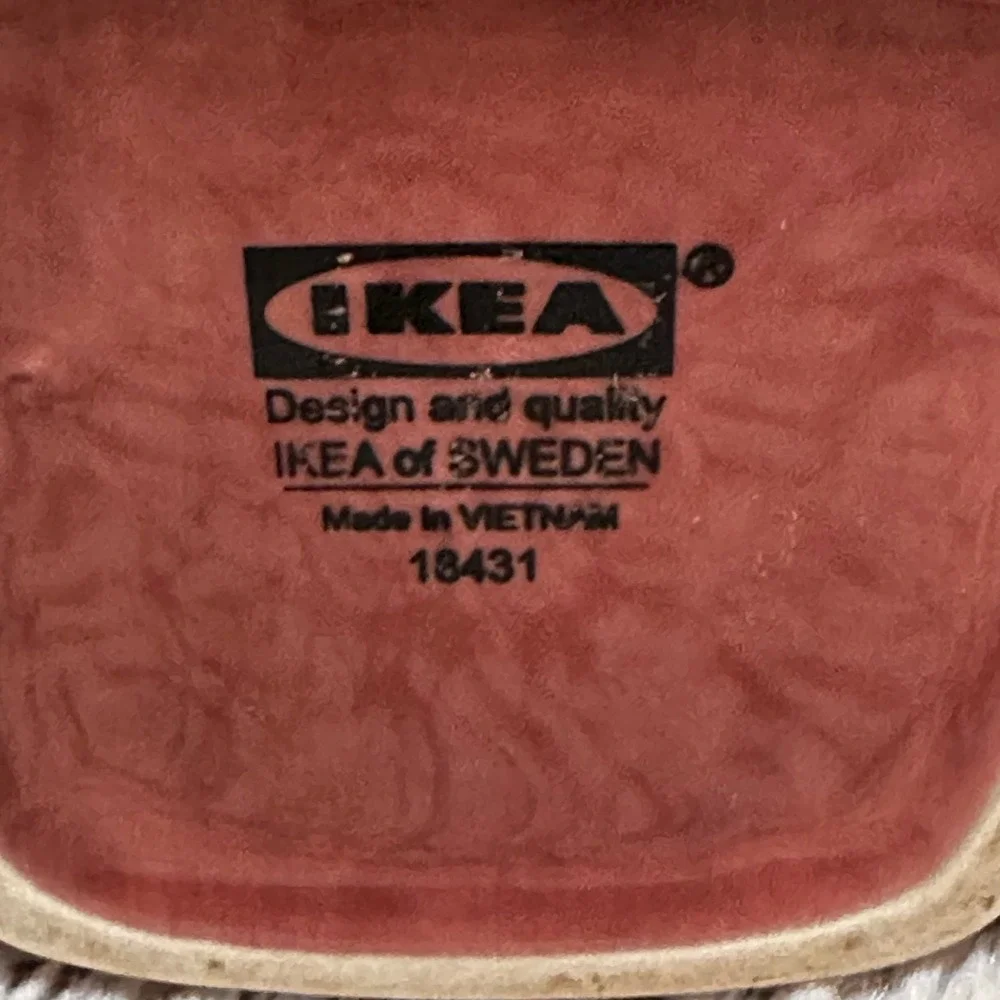 IKEA Garsam Ceramic Vase/Planter St  Mauve Excellent Embossed Geometric MCM Boho